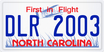 NC license plate DLR2003