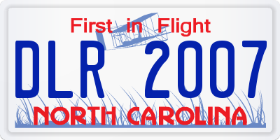 NC license plate DLR2007