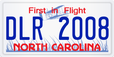 NC license plate DLR2008