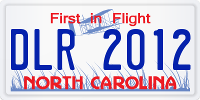 NC license plate DLR2012