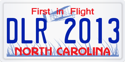 NC license plate DLR2013