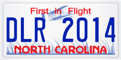 NC license plate DLR2014