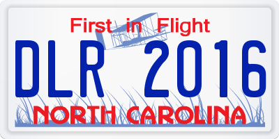 NC license plate DLR2016