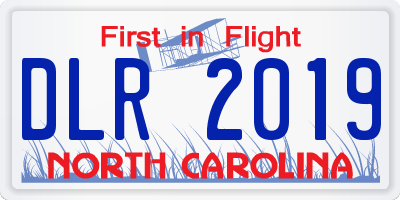 NC license plate DLR2019