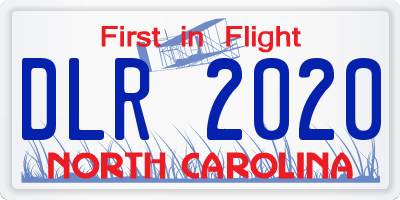 NC license plate DLR2020