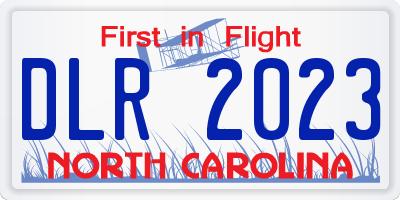 NC license plate DLR2023