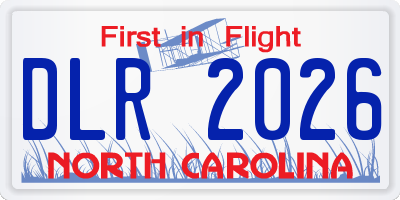 NC license plate DLR2026