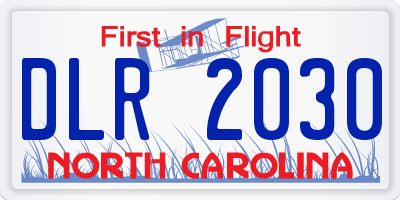 NC license plate DLR2030