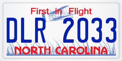NC license plate DLR2033