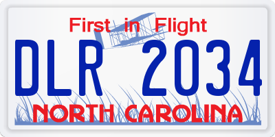 NC license plate DLR2034