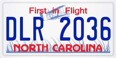 NC license plate DLR2036