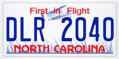 NC license plate DLR2040
