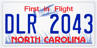 NC license plate DLR2043