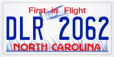NC license plate DLR2062