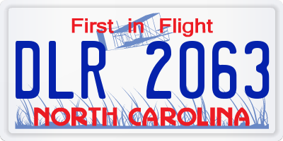 NC license plate DLR2063