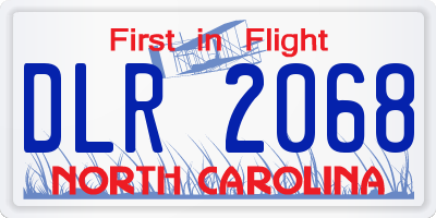 NC license plate DLR2068