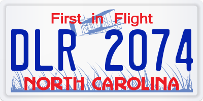 NC license plate DLR2074