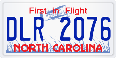 NC license plate DLR2076