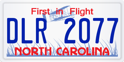 NC license plate DLR2077