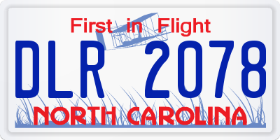 NC license plate DLR2078