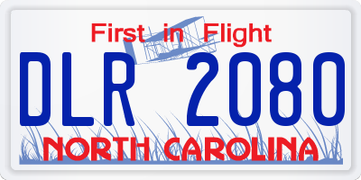 NC license plate DLR2080