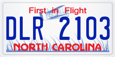 NC license plate DLR2103