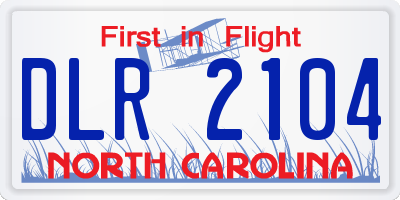 NC license plate DLR2104