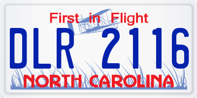 NC license plate DLR2116