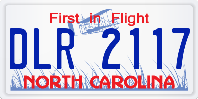 NC license plate DLR2117