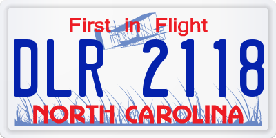 NC license plate DLR2118