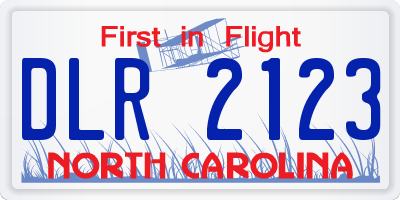 NC license plate DLR2123