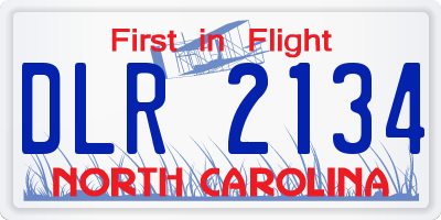NC license plate DLR2134