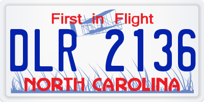 NC license plate DLR2136