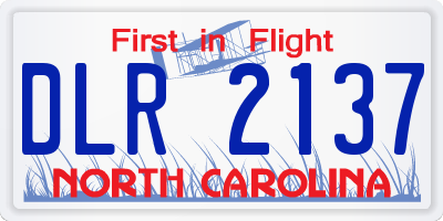 NC license plate DLR2137