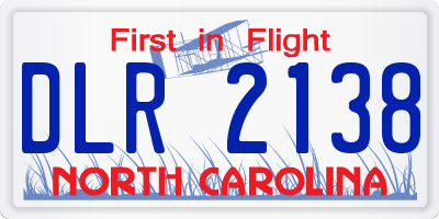 NC license plate DLR2138