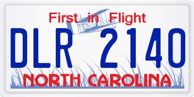 NC license plate DLR2140