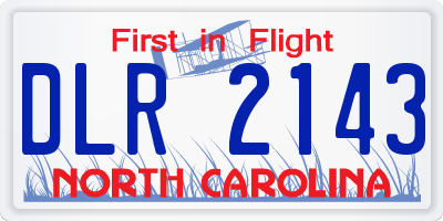 NC license plate DLR2143