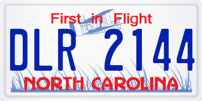 NC license plate DLR2144