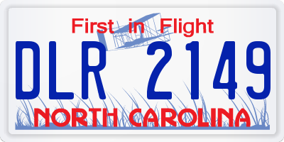NC license plate DLR2149