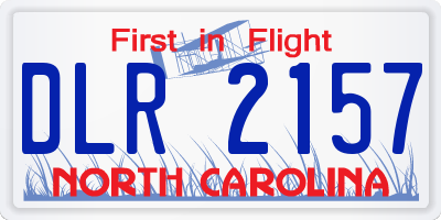 NC license plate DLR2157