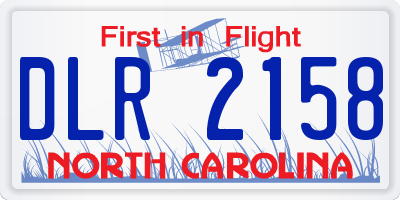 NC license plate DLR2158
