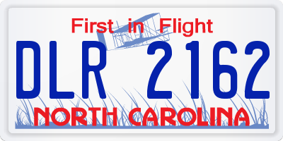 NC license plate DLR2162