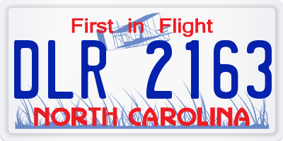 NC license plate DLR2163