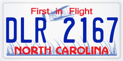 NC license plate DLR2167