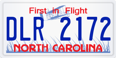 NC license plate DLR2172