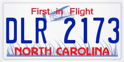 NC license plate DLR2173