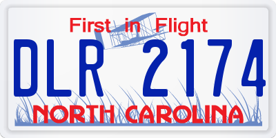 NC license plate DLR2174