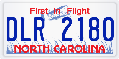 NC license plate DLR2180