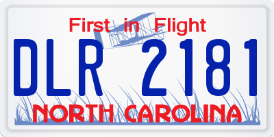 NC license plate DLR2181