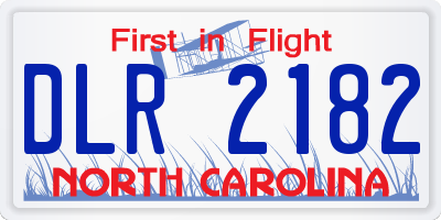 NC license plate DLR2182